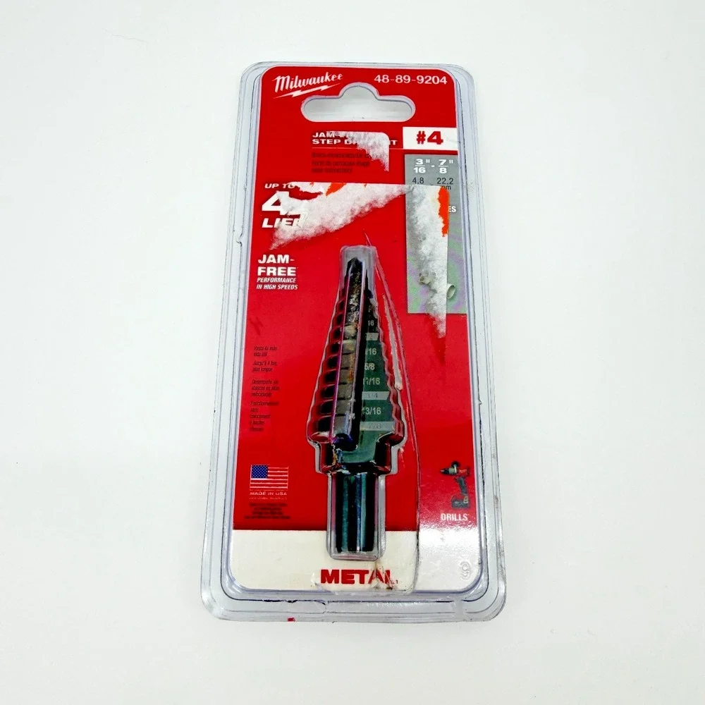 Milwaukee 48-89-9204 Jam Free 3/16-7/8 Step Drill Bit #4 NEW SEALED